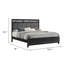 Très grand lit Kira, découpes géométriques, revêtement en polyester gris, noir-122772634