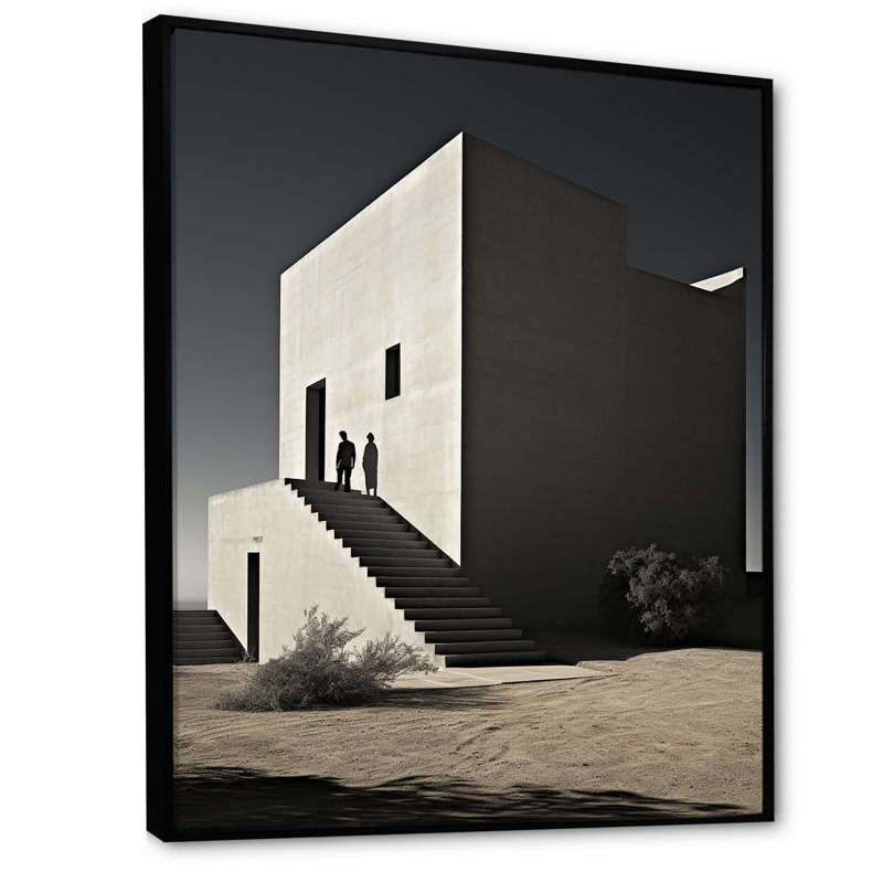 Photo de tours noir et blanc - reproduction d'art sur toile, Cadre flottant noir, H 32 po x l 16 po