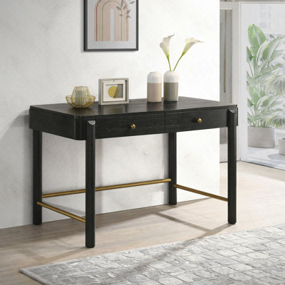Black 2-Drawer Vanity Desk Makeup Table