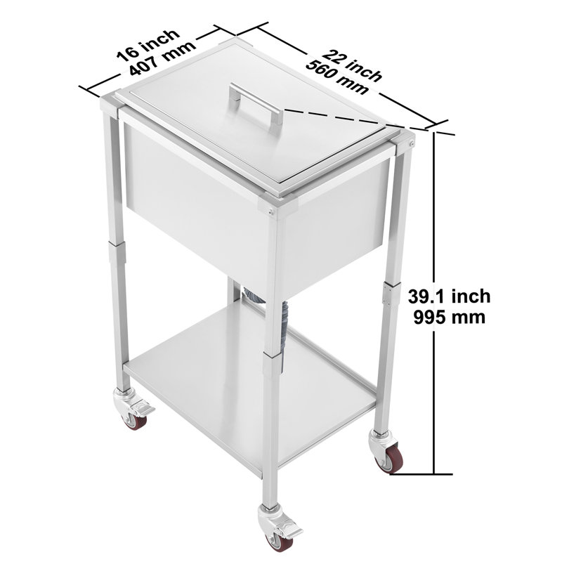 Bac à glaçons à roulettes 32 qt