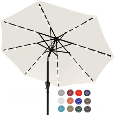 Parasol de marché éclairé avec manivelle 6 "Anicetus