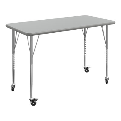 Commercial Adjustable Height Rectangular Activity Table with Locking Casters