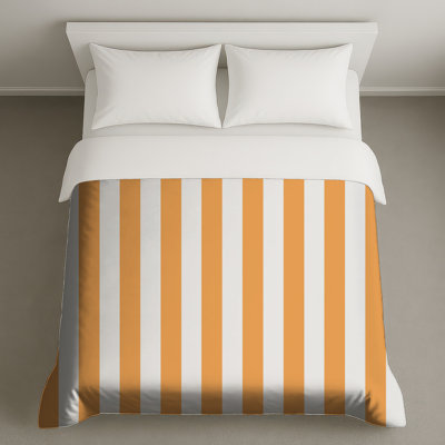 Orange White Stripes Duvet Covers