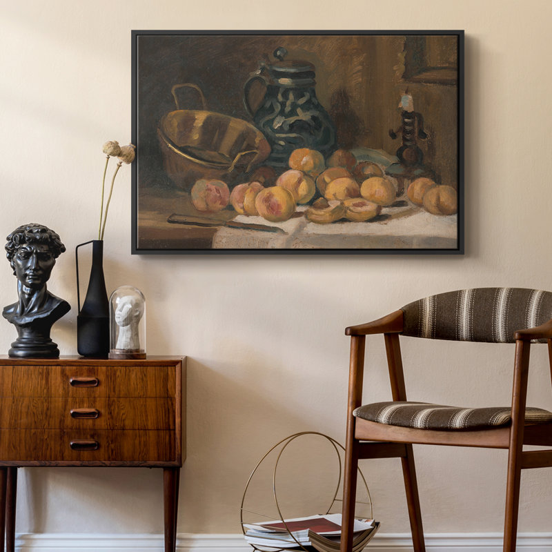 Botanique rétro - Lxxxi, Toile avec cadre flottant noir, H 17 po x l 25 po x P 2 po