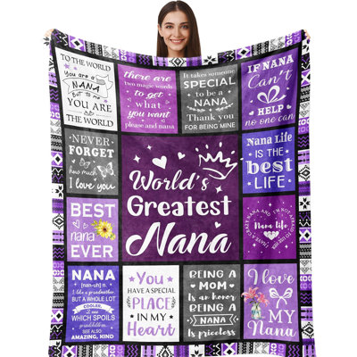Nana Gifts Blanket 40"X50" Purple, Nana Christmas Mothers Day Birthday Gift, Grandma Gift, Gifts for Nanas