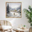 «Snowy Village Night», reproduction de paysage serein d'hiver, impression sur toile encadrée-126032284-126032281