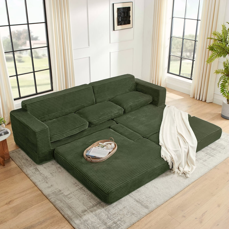 Canapé modulaire L, Vert