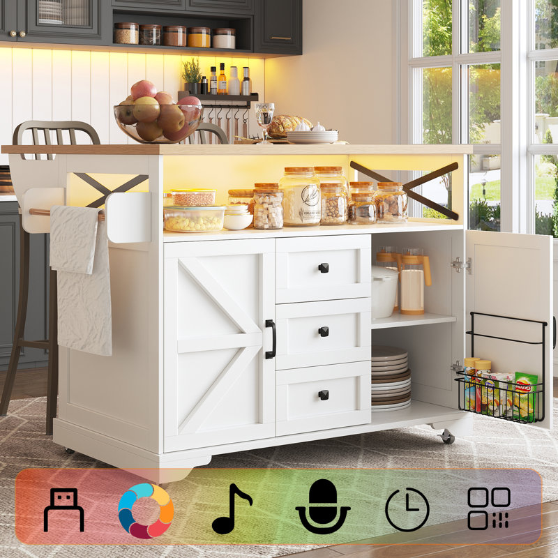 120 cm W Kitchen Island with Top