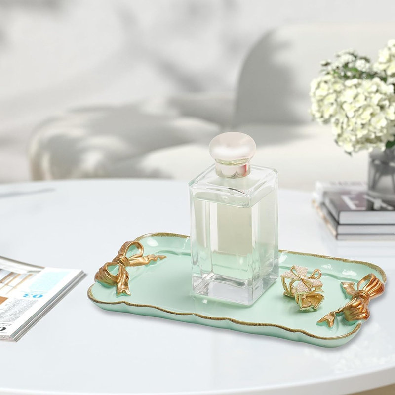 Vintage Decorative Resin Tray, Jewelry And Cosmetic Organizer For Rings, Necklaces, Bracelets, And Earrings