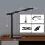 Lampe de bureau à DEL réglable à 360 ° avec port de charge USB, 5 modes d'éclairage et luminosité à intensité variable, lampe de chevet pliable à commande tactile pour la lecture de travaux manuels, noir-126616490
