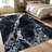 1PC dark black marble veined area rugs for Living Room, Soft and Comfortable, Suitable for all seasons, easy-to-maintain, machine washable Indoor floor mat, Under Table Farmhouse suitable for dining room, bedroom, kitchen, entryway, home office,...-117099254