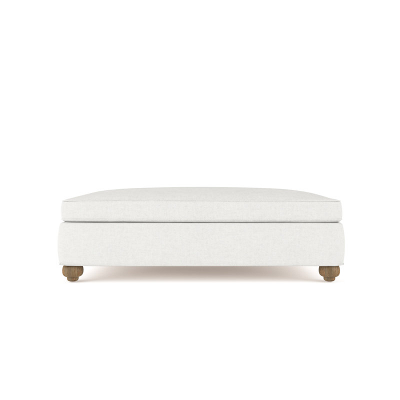 Repose-pieds de table Leroy, Lin Box Weave blanc, Patiné