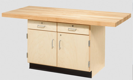 64'' W Wood Top Workbench