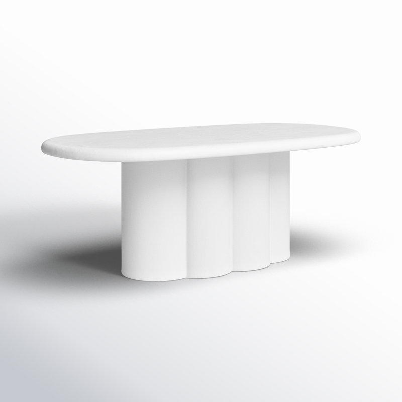 Geof 80'' Oval Dining Table, White