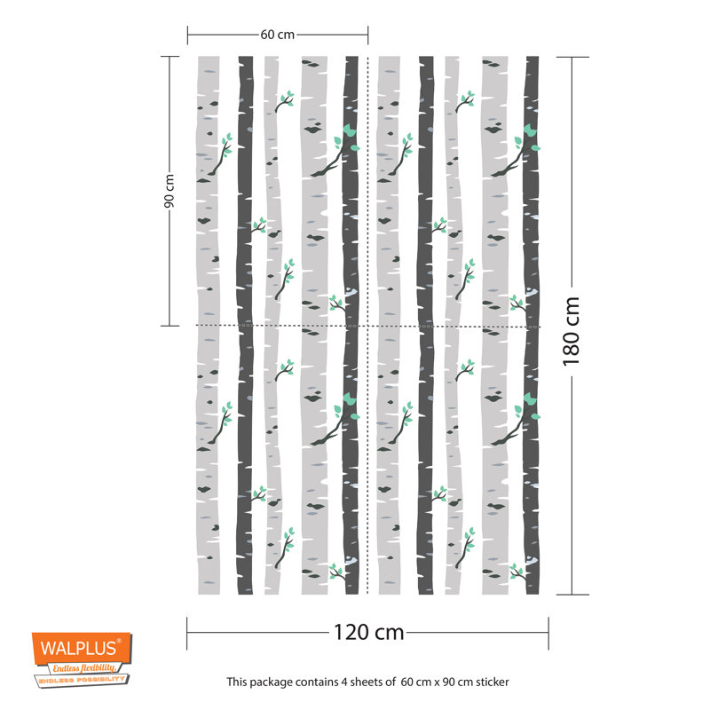 Lamm 1.8m x 1.2m Peel and Stick Wallpaper Tile, Black/Grey