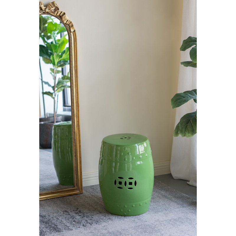 Tabouret tonneau en céramique D13x18, Vert