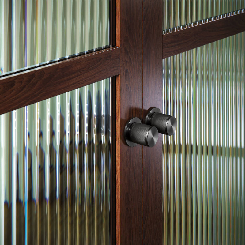 Cylindrical Knob with Round Rosette, Gun Metal