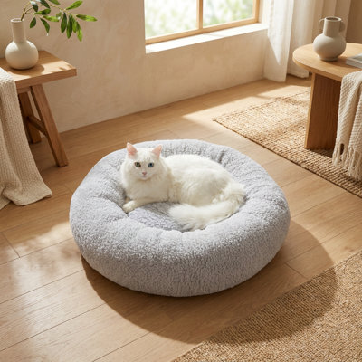 Pawsy Grey Comfort Pillow Cat Bed