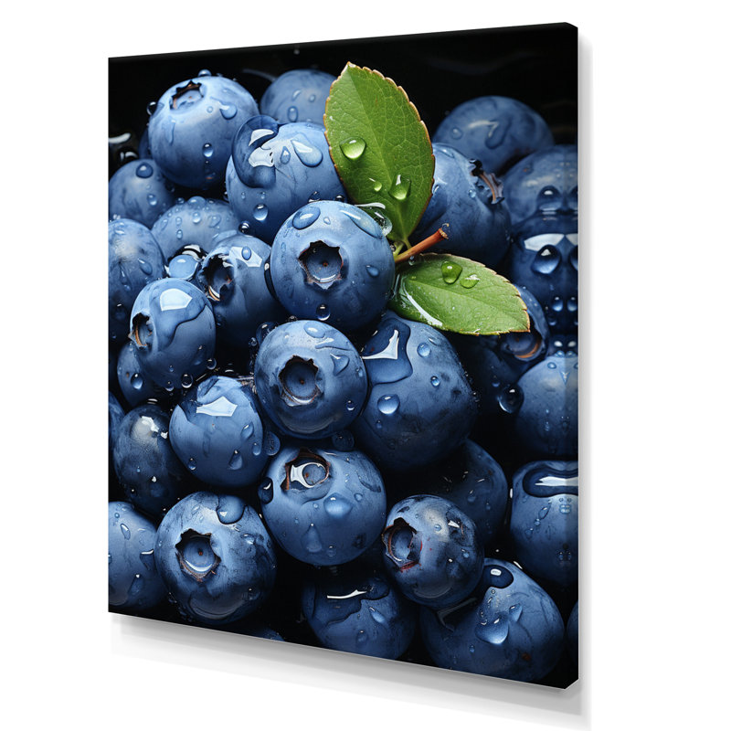 «Fruit Plump Blueberry Pointillism» sur toile, H 20 po x l 12 po x P 1 po