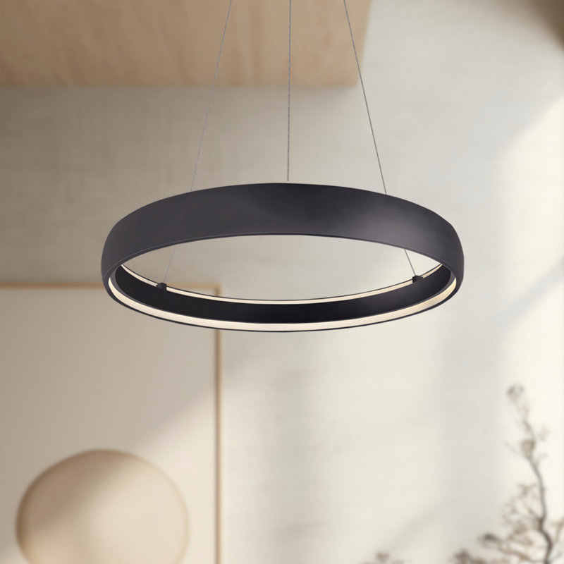 Halo 1 - Light LED Pendant, 126.01" H x 35.375" W x 35.375" D, Black