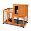 Cage à lapin amovible avec plateau amovible et roulettes, orange-1373767051