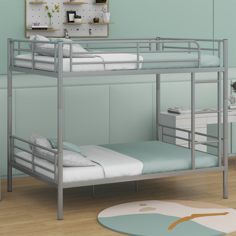Montville Kids Bunk Bed, Silver, Full Over Full