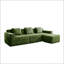 Canapé modulaire modulaire en L à 3 places avec assise profonde, confort en nuage et repose-pieds mobile en velours côtelé