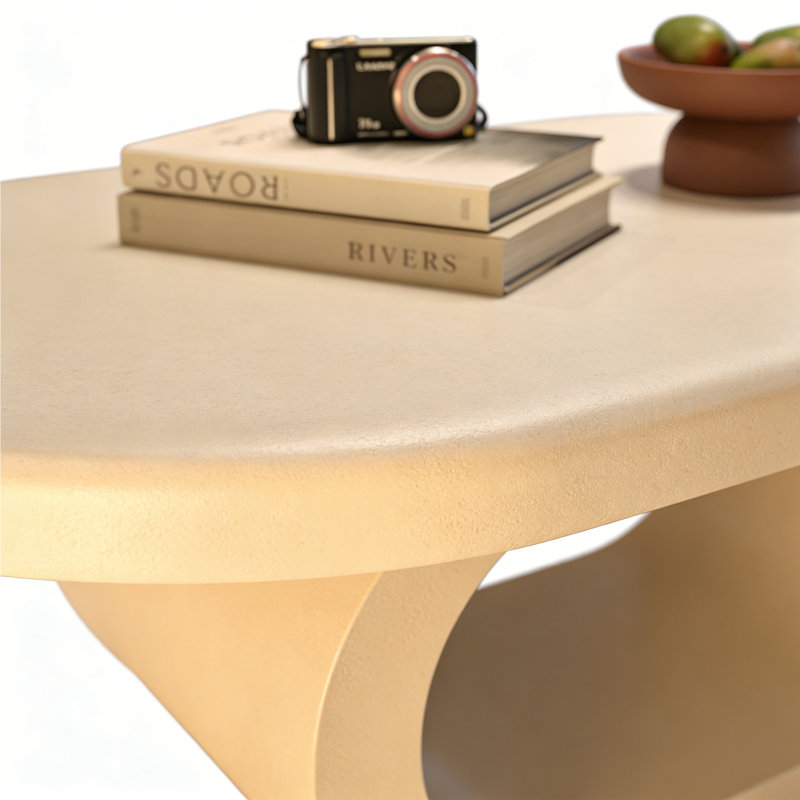 Table basse Minimalist Luxury Modern, Ivoire ivoire, H 17,71 po x L 47,24 po x l 23,62 po, Ivoire ivoire