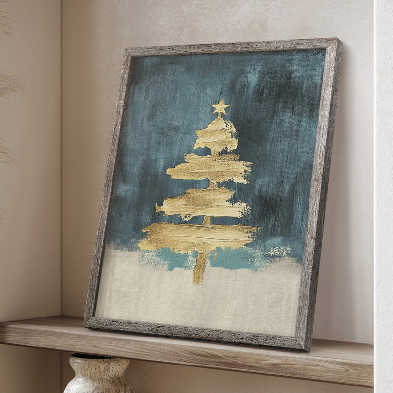 «Christmas Holiday Art CXC III», reproduction d'art encadrée - bois massif, H 30 po x l 24 po