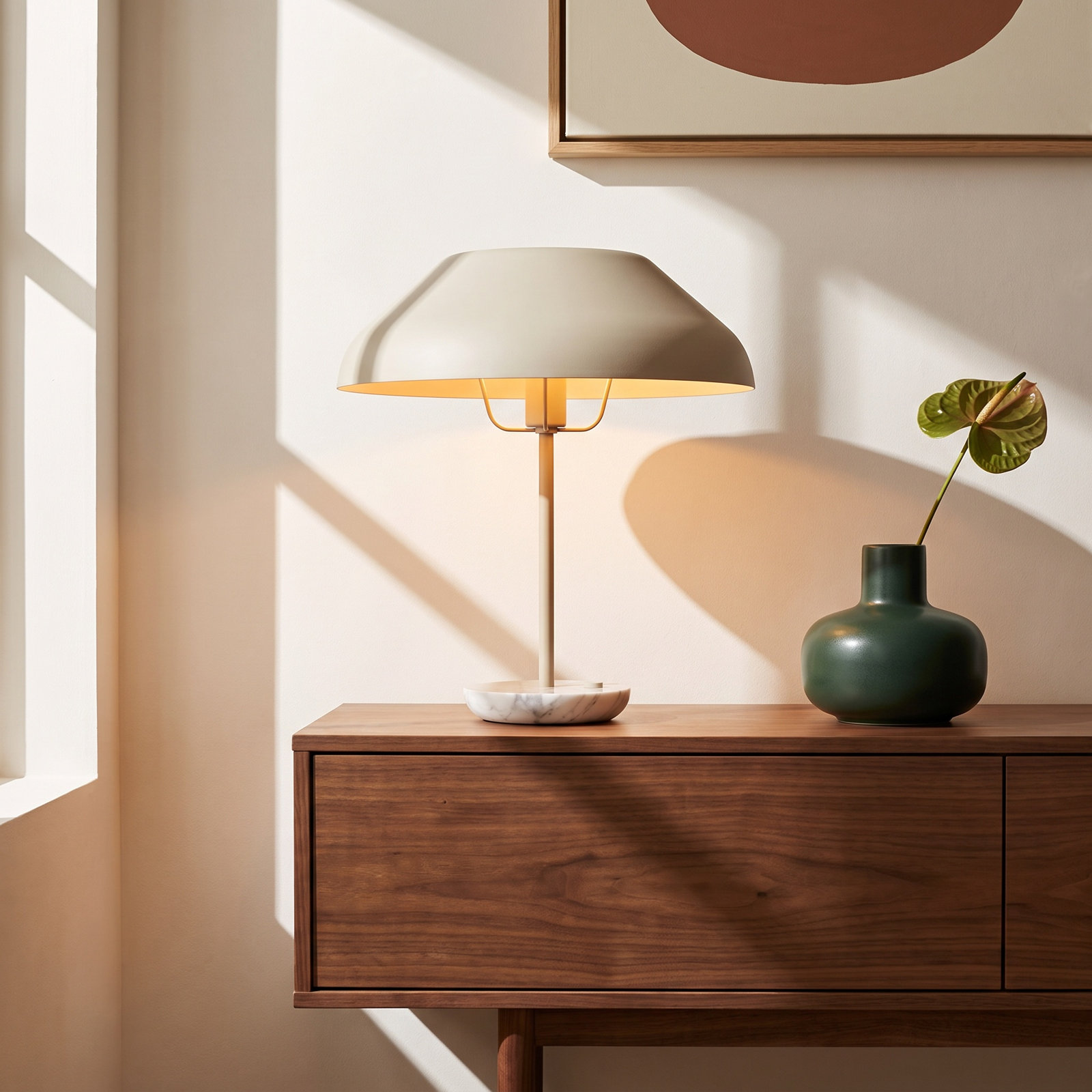 Beau Marble Table Lamp, Putty, Putty/White