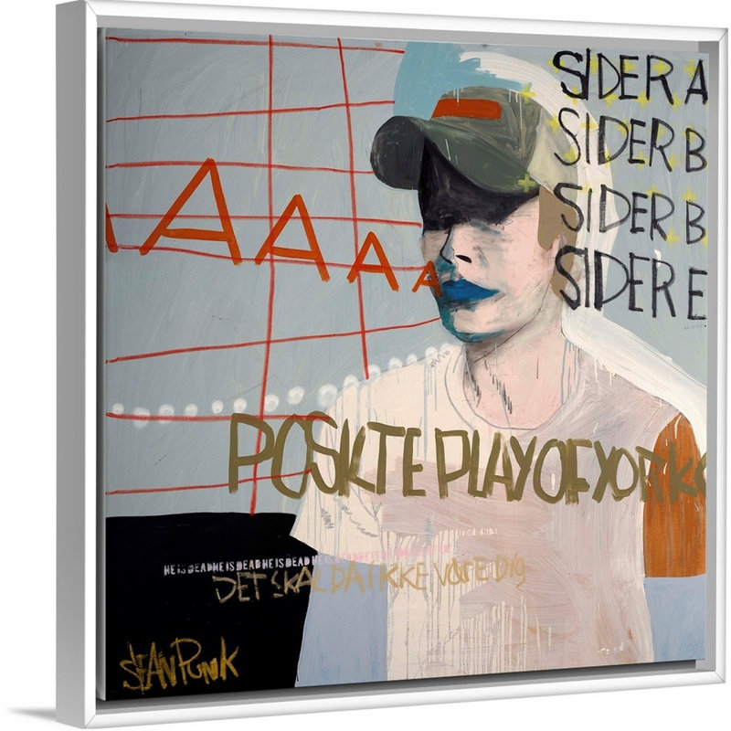 Reproduction d’art sur toile, "sider A" par punk Sean, Cadre blanc, H 26 po x l 26 po x P 1,75 po