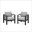 Ensemble de meubles de patio en métal 4 pièces toutes saisons, canapé de conversation 4 places avec coussins gris clair épais et structure noire et table basse-1993443217-1993443219