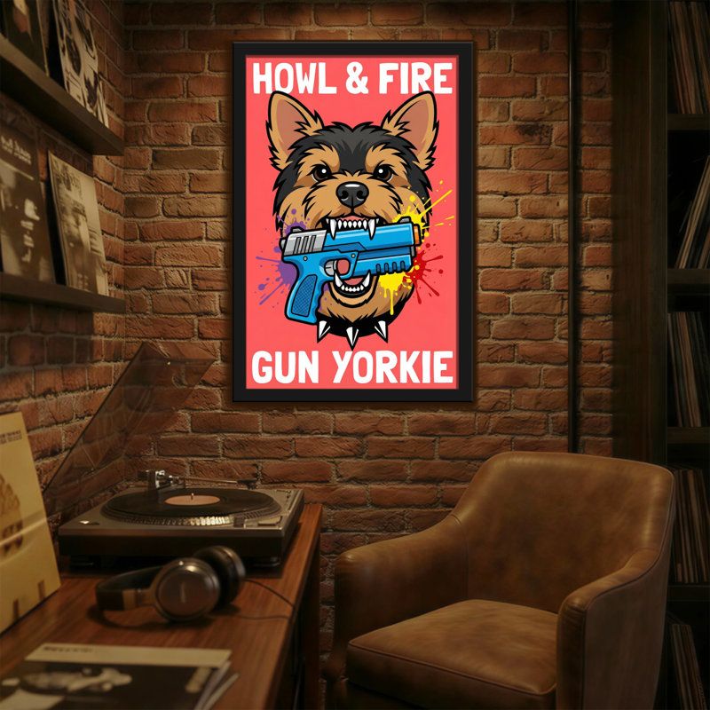 Illustration de chien Yorkie, H 30 po x l 20 po