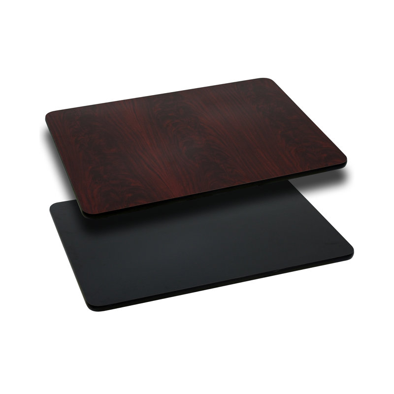 Table Top with Reversible Laminate Top, Black/Mahogany, 24"W x 30"L
