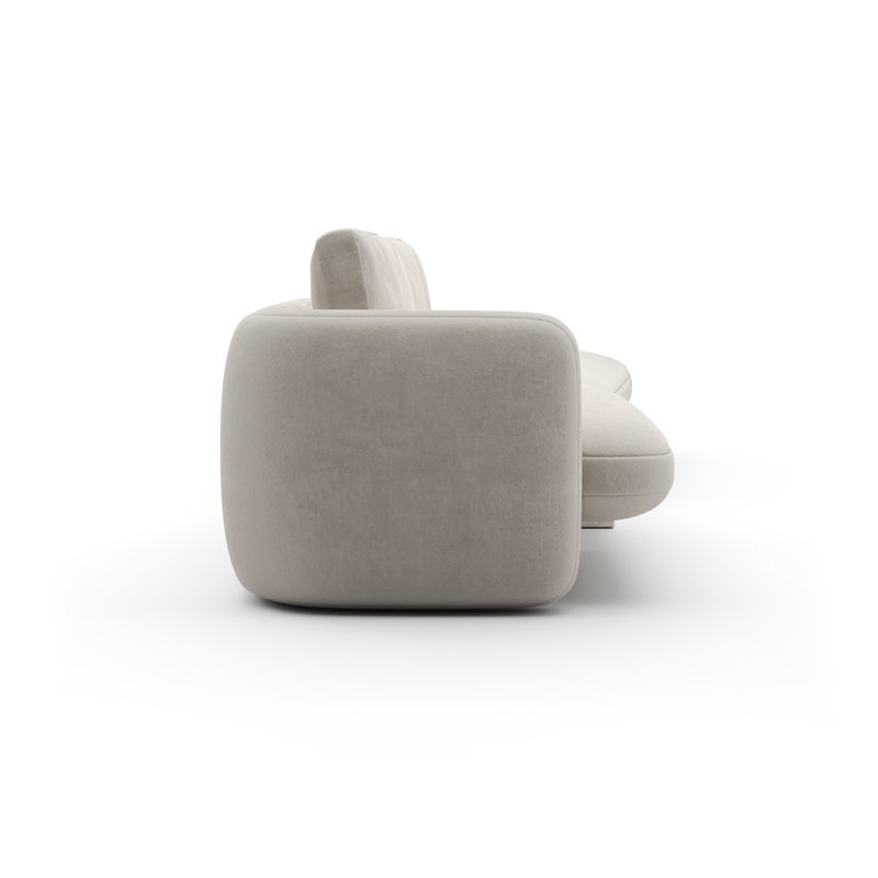 *Overlap Right Bumper Sectional Ecru, White