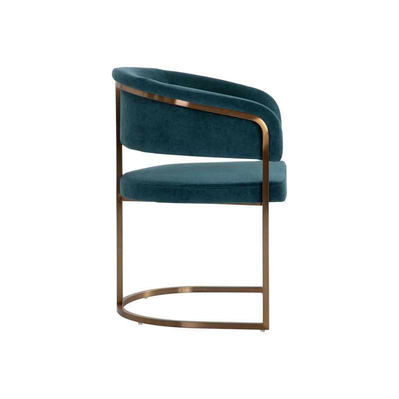 Marris Upholstered Arm Chair, Blue, Gold