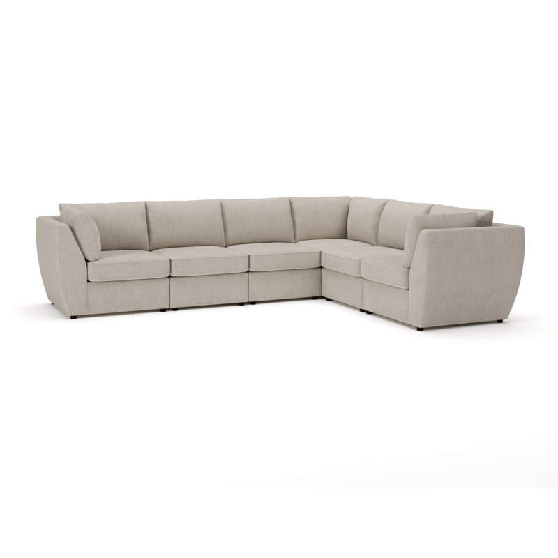 Caldwell 6-Piece Modular Upholstered Sectional, Monique Twine