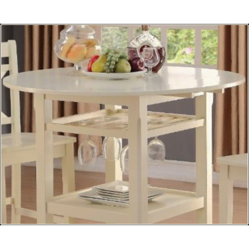 Cream Finish Counter Height Table