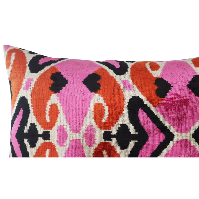 Velvet Rectangular Pillow Cover & Insert, Orange Geometric Shapes
