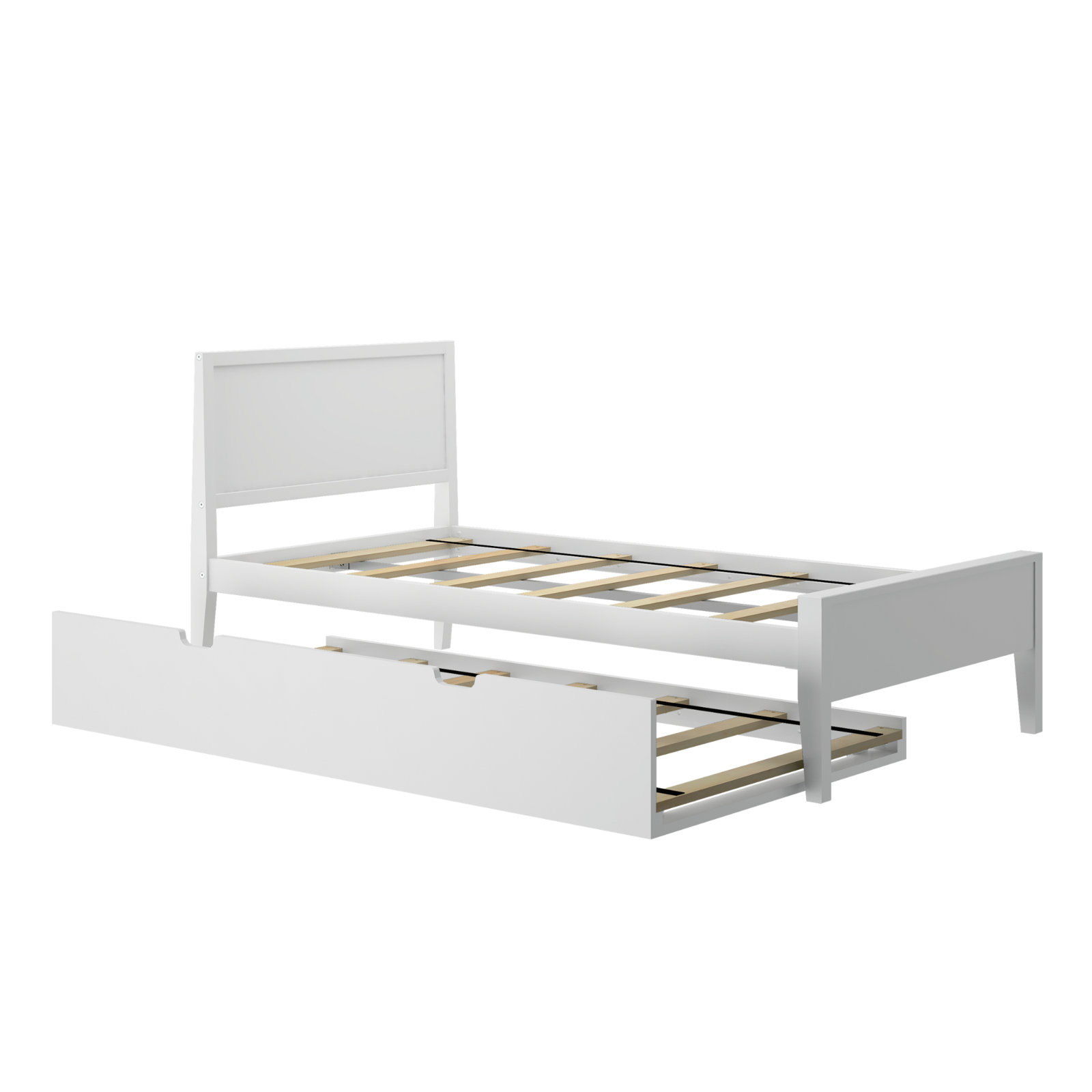 Rosenthal Solid Wood Trundle Bed, Twin, White