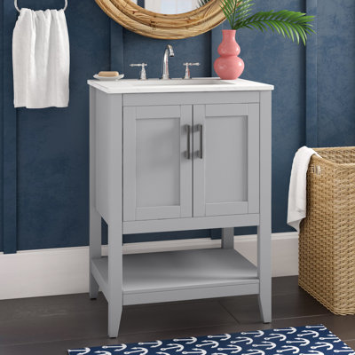 Scottsbluff 24'' Single Bathroom Vanity with Engineered Marble Top