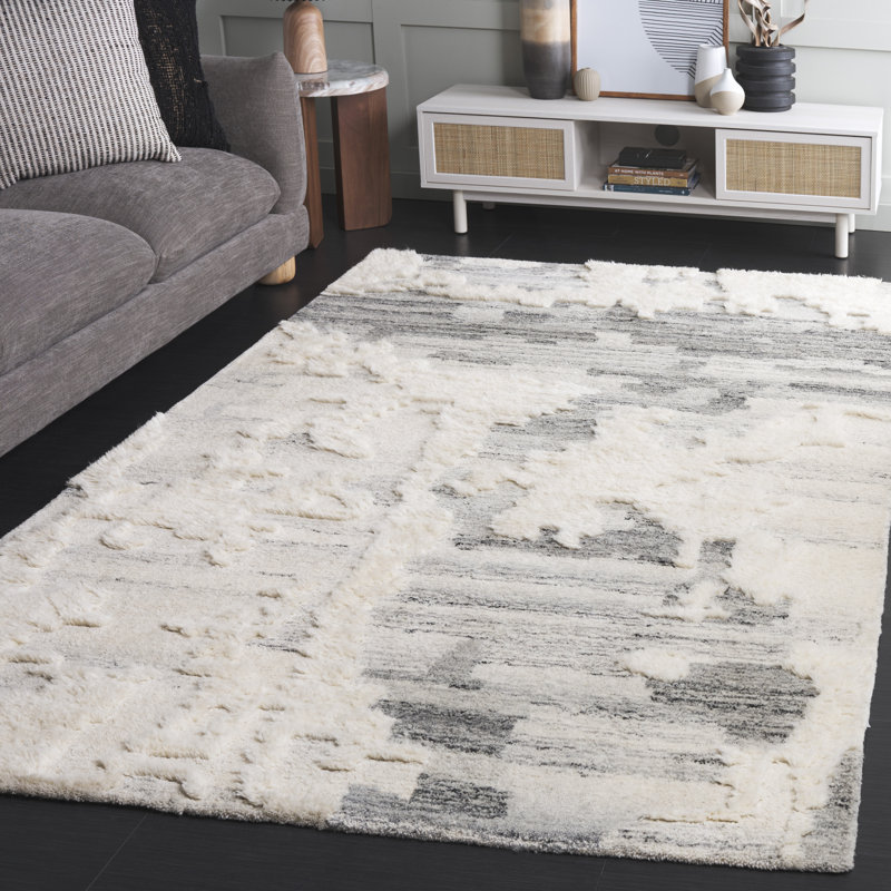Casablanca 444 Hand Tufted Wool Pile Abstract Rug, Rectangle 5' x 8'