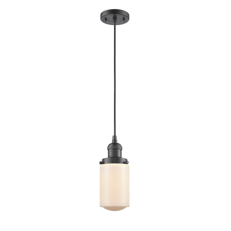 Luminaire suspendu 1 lumières scolaire single Saroyan, Blanc mat, Bronze huilé, Ampoule non incluse