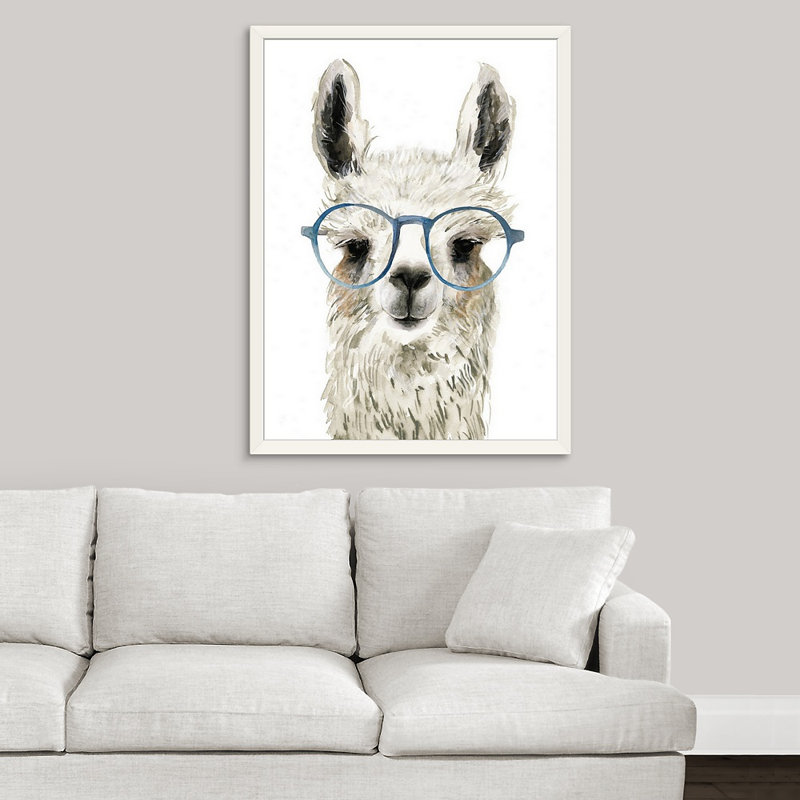 Novogratz «Calcating Llama I», reproduction d'art encadrée, H 43 po x l 33 po x P 1 po, Cadre blanc