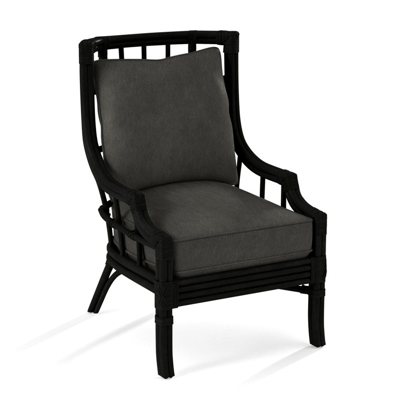 Seville Armchair, White Performance Fabric; 0851-94, Black