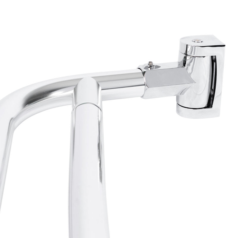 Double tringle de douche incurvée, fabrication en métal durable, Chrome chrome