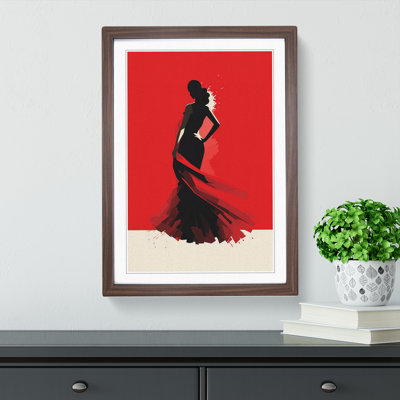 Flamenco Dancer Minimalism - Single Picture Frame Print on Wood