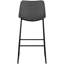 Chaise de bureau en cuir gris pour bureau, hauteur de bar, structure en métal noir pour utilisation debout, construction