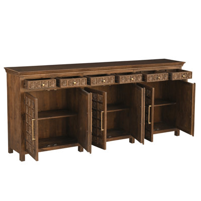 6-drawer 6-door Carved Solid Wood Sideboard