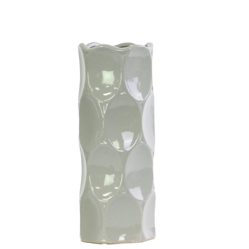 Grier Table Vase, 11" H x 4.5" W x 4.5" D, Gray